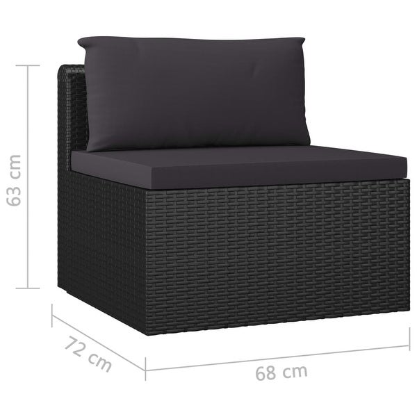 11 Piece Garden Lounge Set with Cushions Poly Rattan Black - Overstock - 35106166