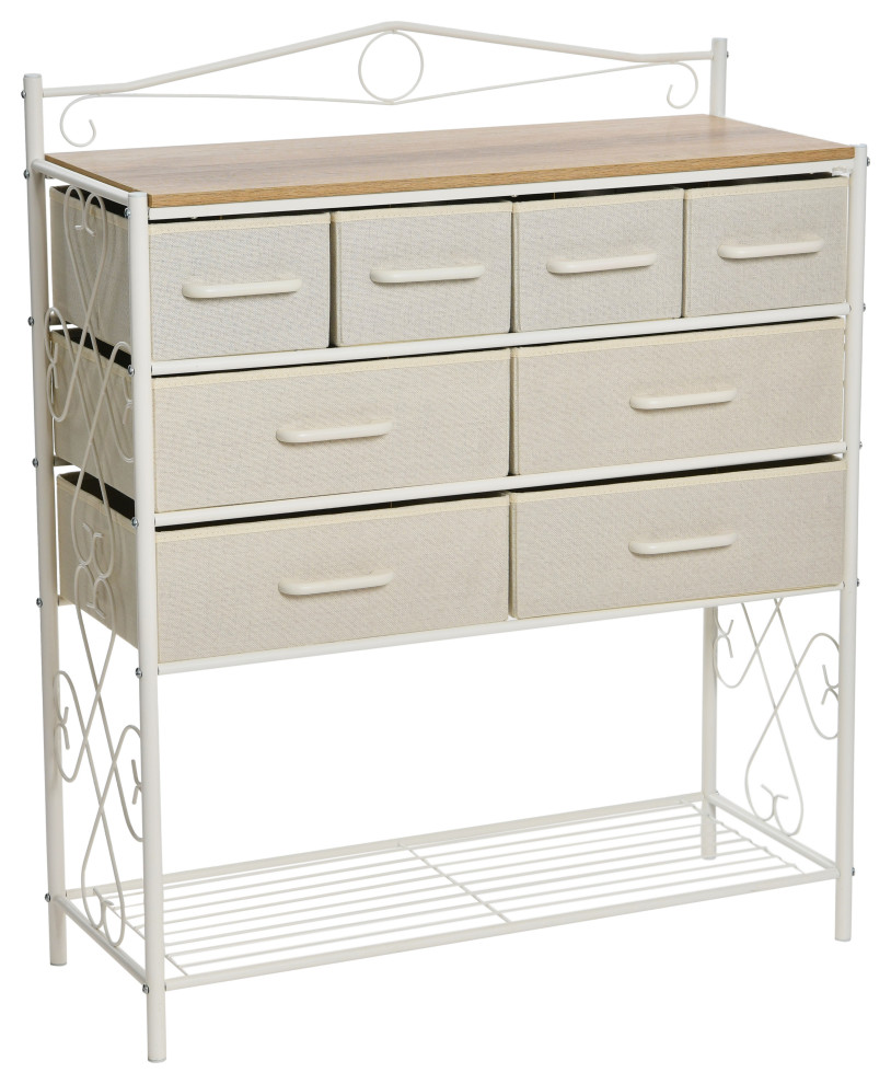 Dresser Table  8 White Drawers  Shoe Shelf White  Scandinavian White Top   Traditional   Dressers   by Household Essentials  Houzz