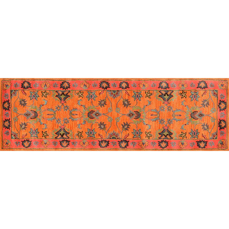 nuLOOM Overdyed Framed Floral Wool Rug