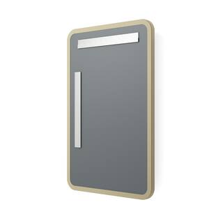 better bevel 20 in. x 30 in. Metal Framed Rounded Rectangle Bathroom Vanity Mirror in Gold 20040