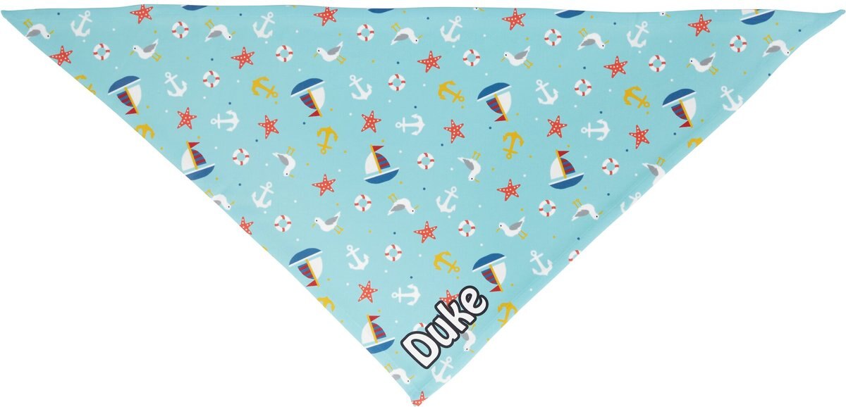 Frisco Nautical Personalized Dog and Cat Bandana