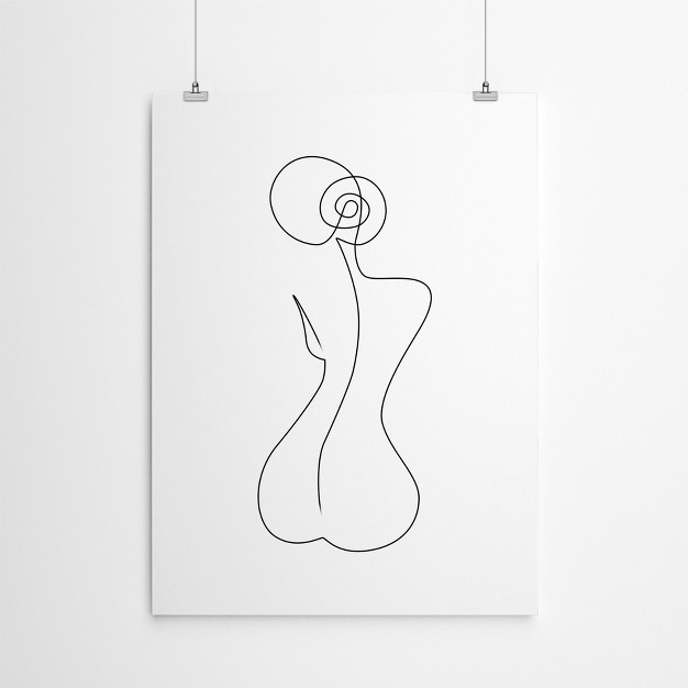 Americanflat Minimalist Single Back Line By Explicit Design Poster Art Print