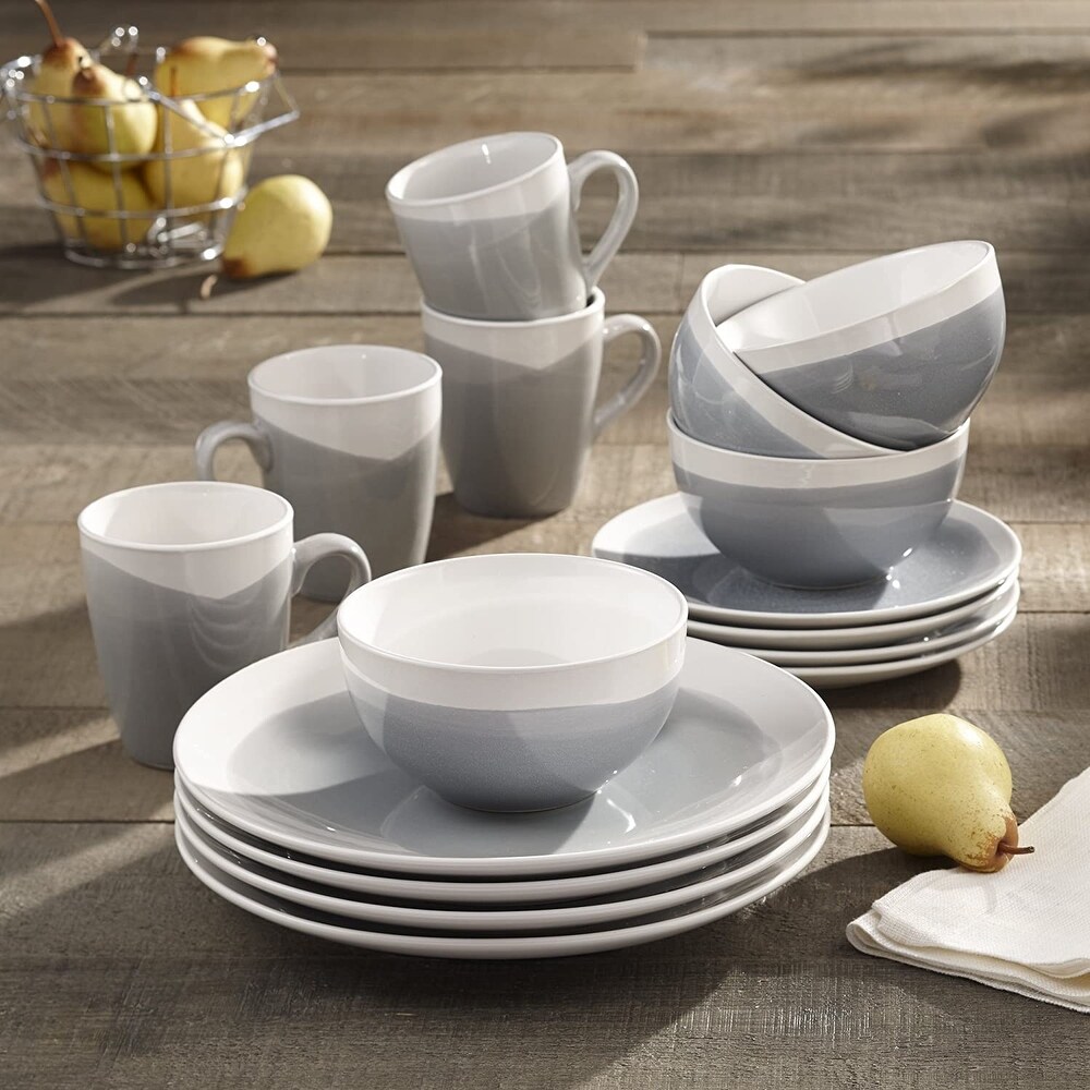 American Atelier Oasis Mint Stoneware Dinnerware   Set of 16