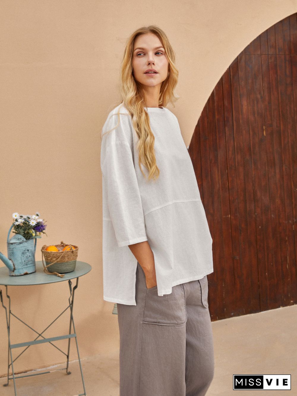 Thalia Linen Pocket Wide Leg Pants