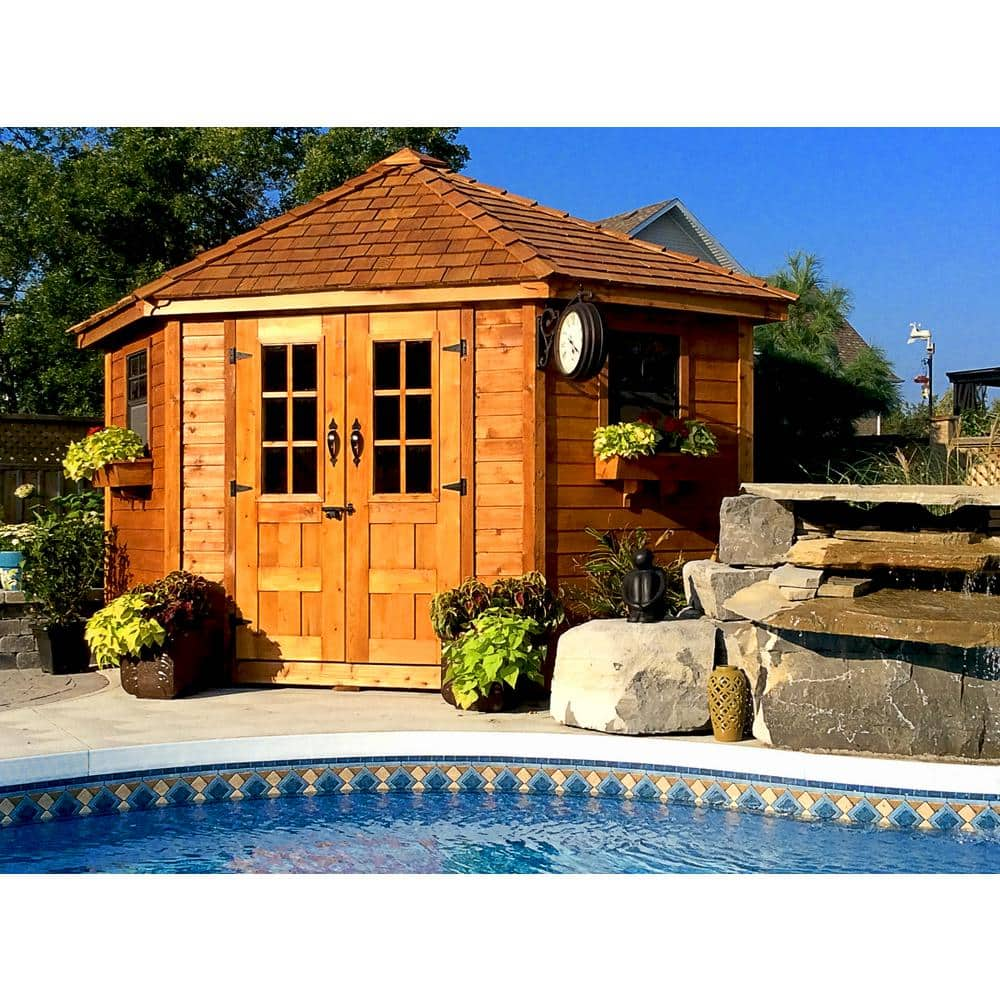 Outdoor Living Today 9 ft. x 9 ft. Penthouse Cedar Garden Shed PEN99