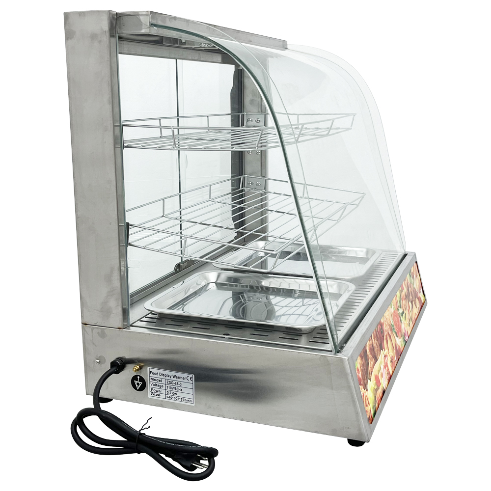 Techtongda Electric Food Pizza Warmer 3 Tiers Food Display Case Egg Tart Food Warmer Display Cabinet