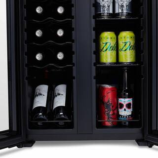 NewAir Shadow 20 in. Dual Zone Wine Cooler Refrigerator 12 Bottles  39 Cans Mirrored Wine and Beverage Fridge NWB051BKD0