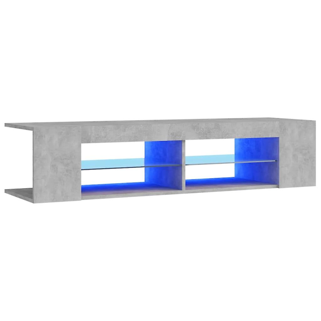 Tv Cabinet With Led Lights Concrete Grey 135x39x30 Cm