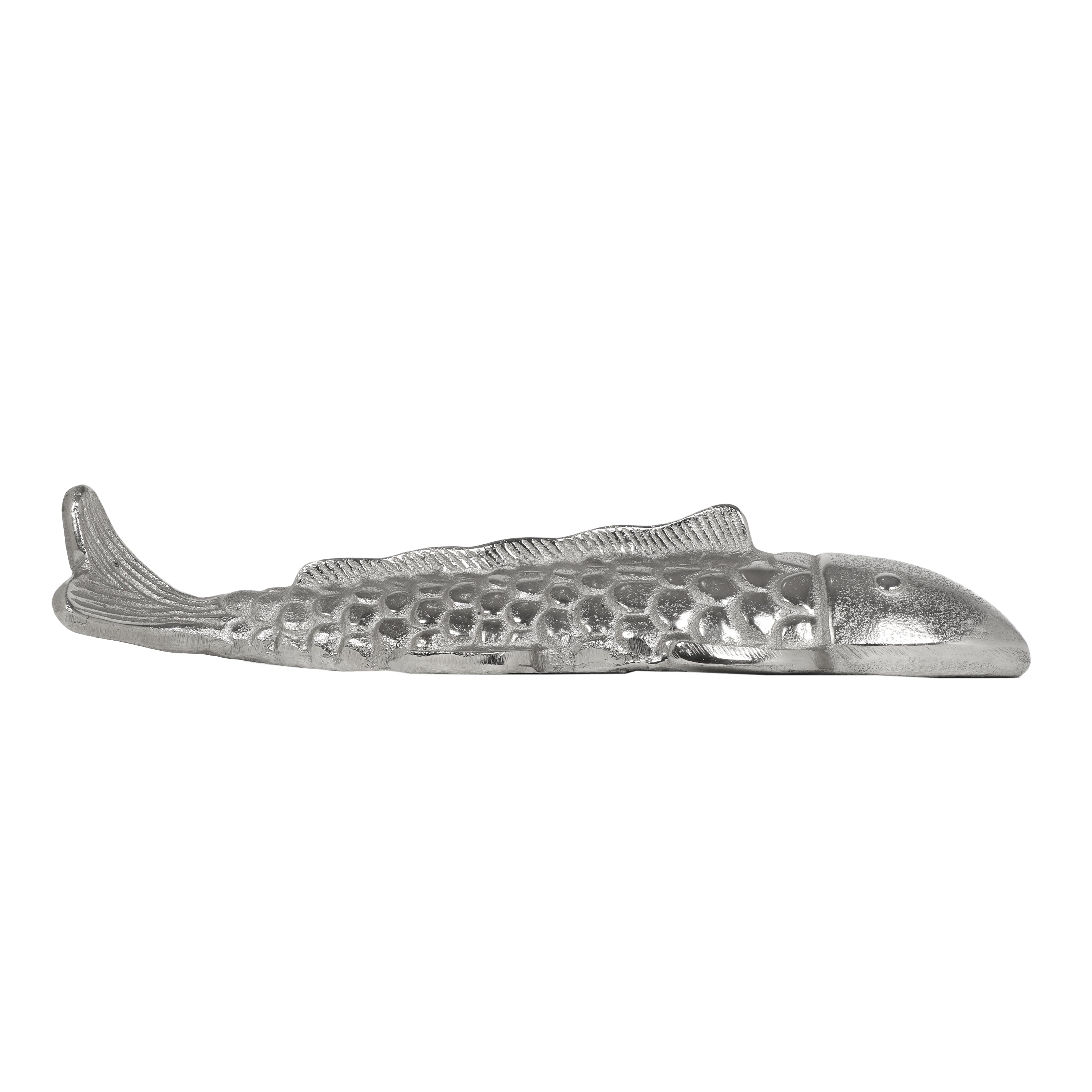 Arruda Handmade Aluminum Fish Wall Decor, Set of 2, Raw Nickel