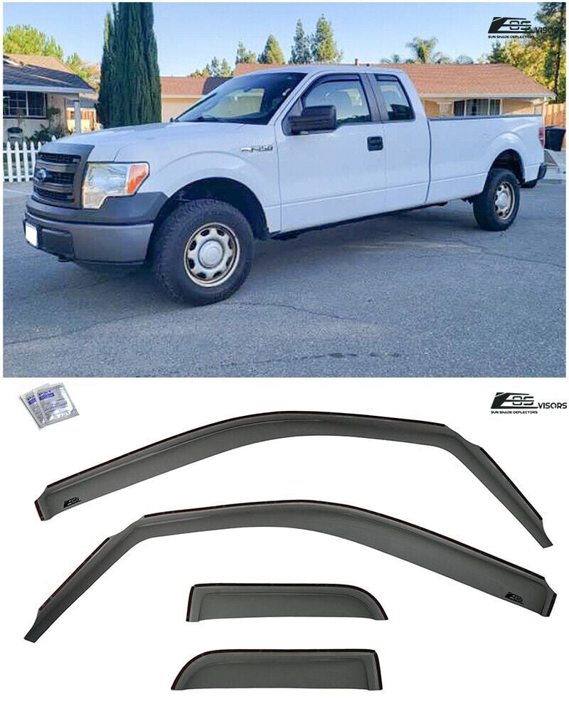 Extreme Online Store for 2004-2014 Ford F-150 Extended Cab | EOS Visors in-Channel Side Window Vents Rain Guard Deflectors