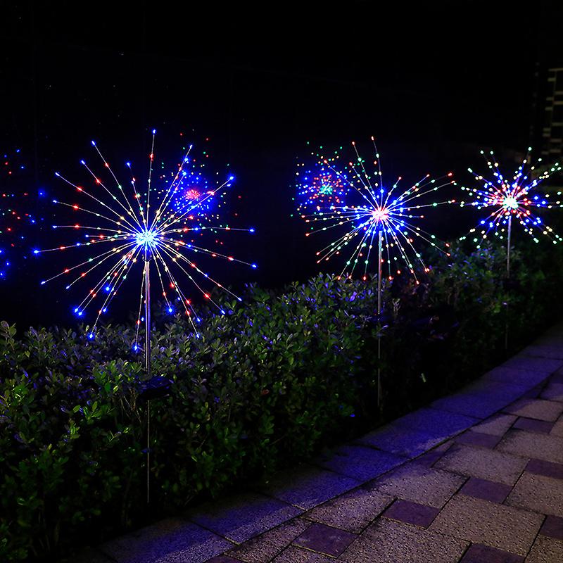 Led Solar Powered Outdoor Waterproof Grass Globe Dandelion Fireworks Lamp 90/120/150 Led For Garden Lawn Landscape Holiday Light