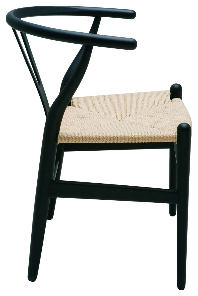 Alban Black Wood Dining Chair   Midcentury   Dining Chairs   by Kolibri Decor  Houzz