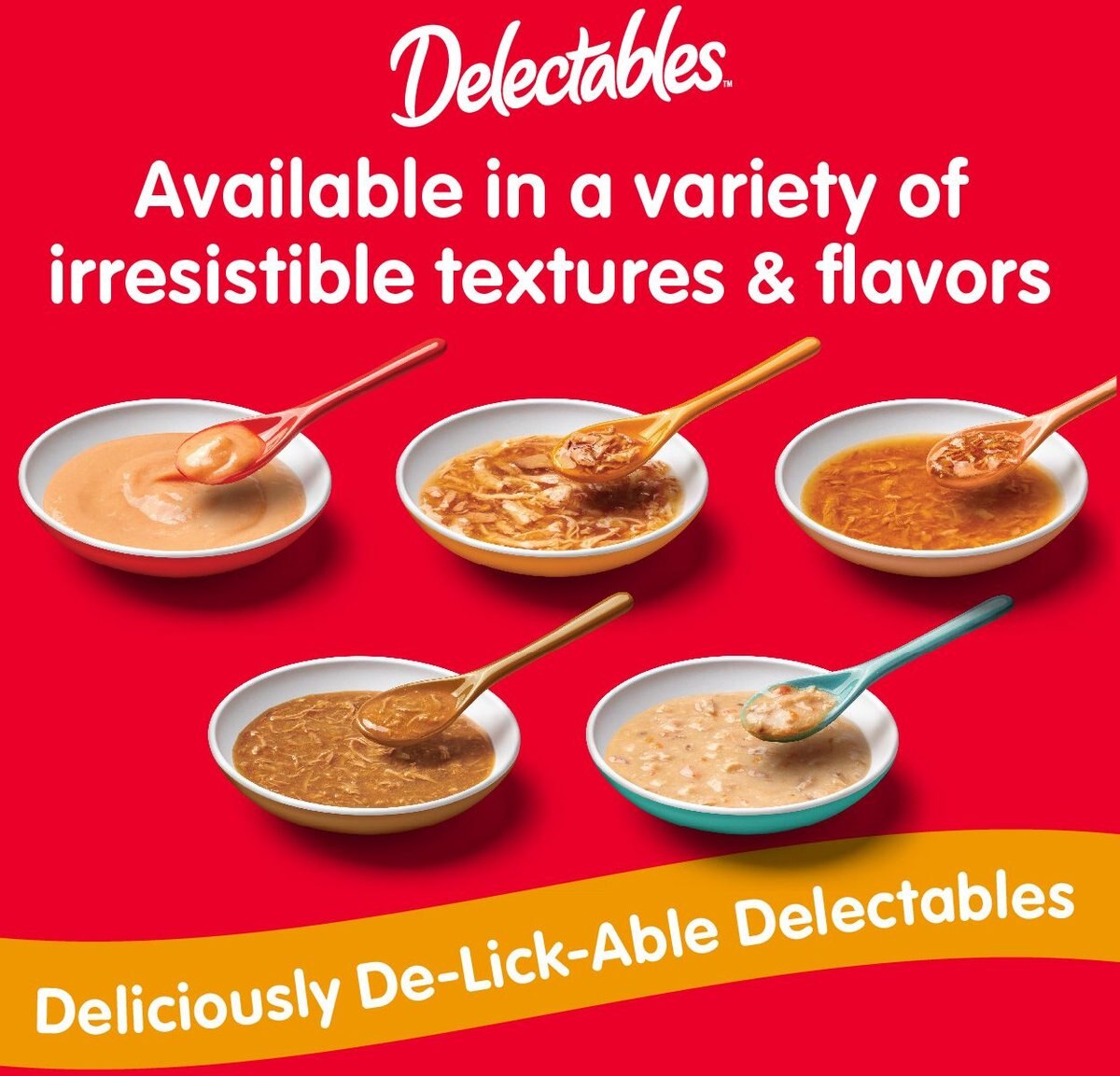 Hartz Delectables Bisque Lickable Cat Treats Variety Pack， 1.4-oz pouch， 6 Count