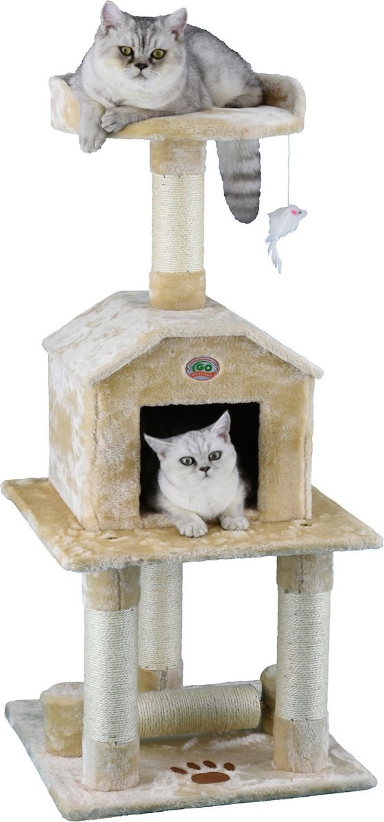 Go Pet Club 45-in Faux Fur Cat Tree and Condo