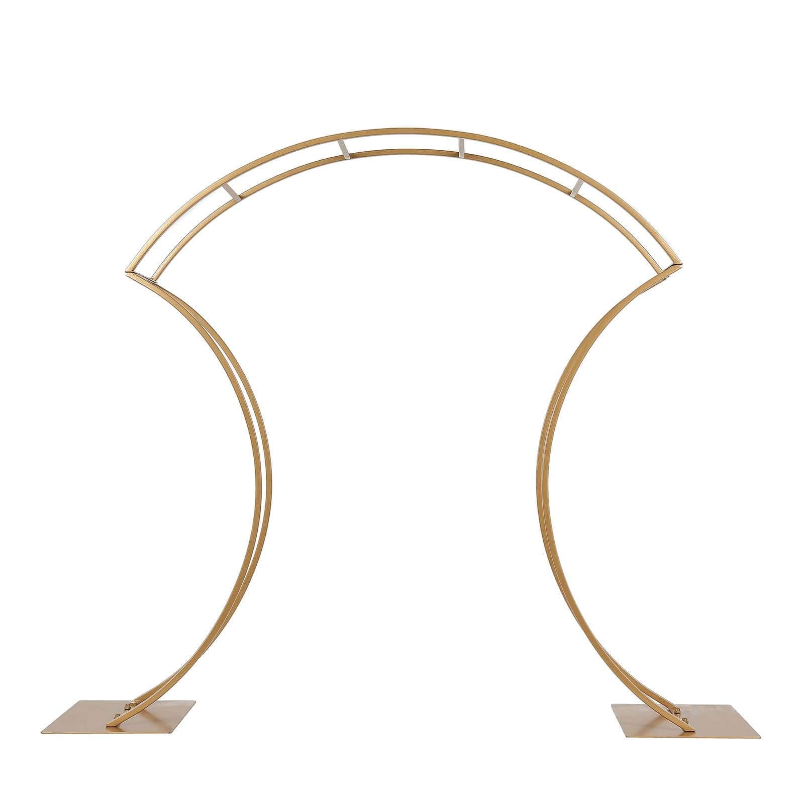 Gold Metal Floral Arch Frame Wedding Table Centerpiece Stand With Curvy Design, Large Table Display or Aisle Prop 38