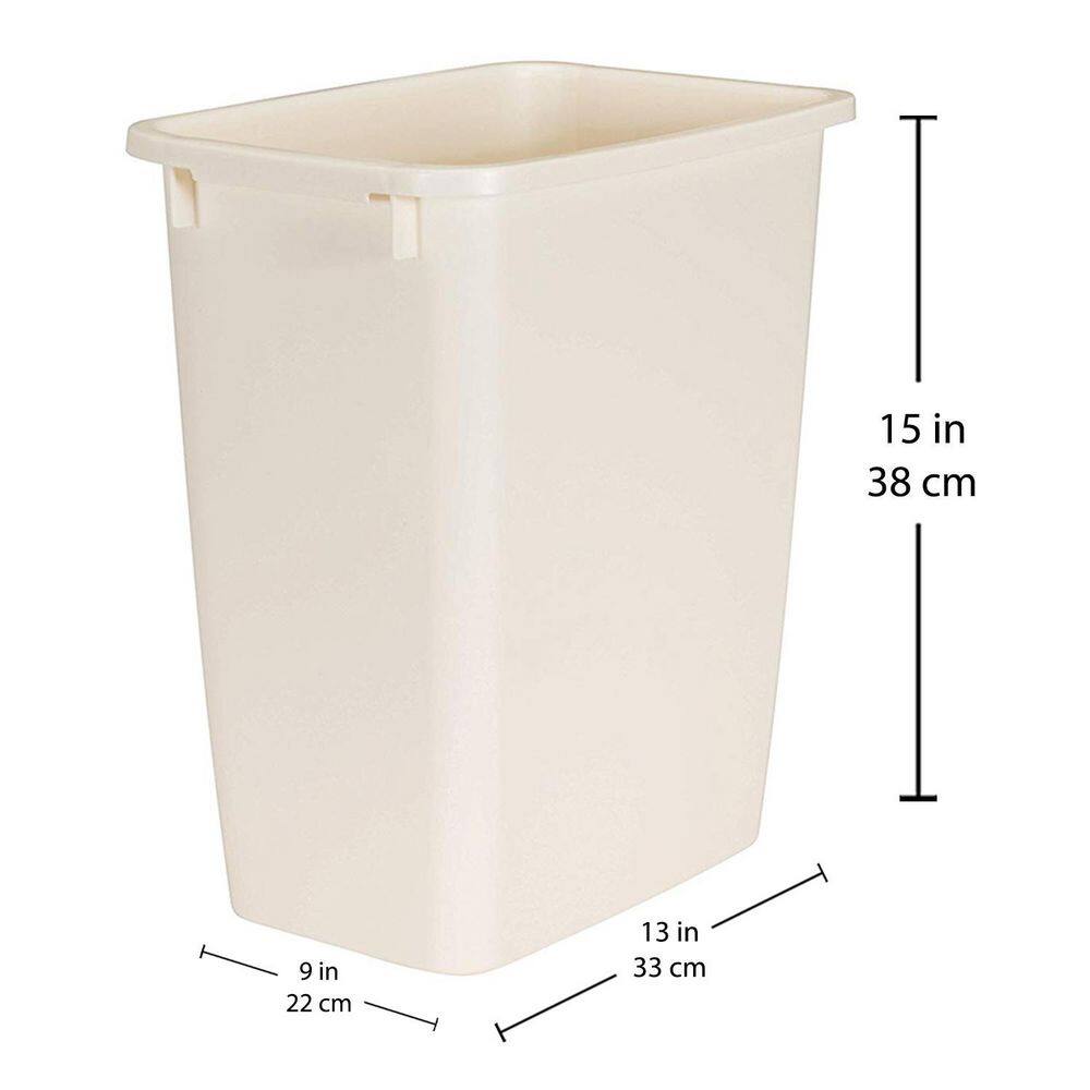 Rubbermaid 21 Qt. Bisque Kitchen Bathroom and Office Wastebasket Trash Can FG280500BISQU