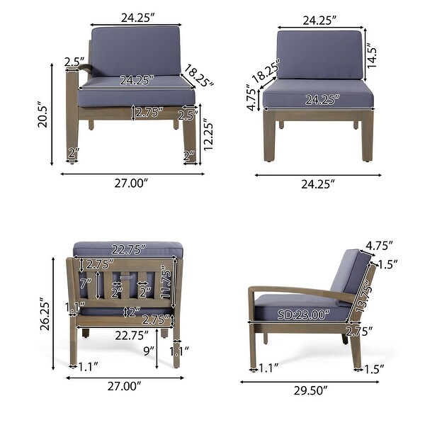 Grenada Outdoor Acacia Sectional Sofa Set by Christopher Knight Home