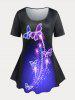 Butterfly Galaxy T-shirt and Leggings Plus Size Summer Outfit