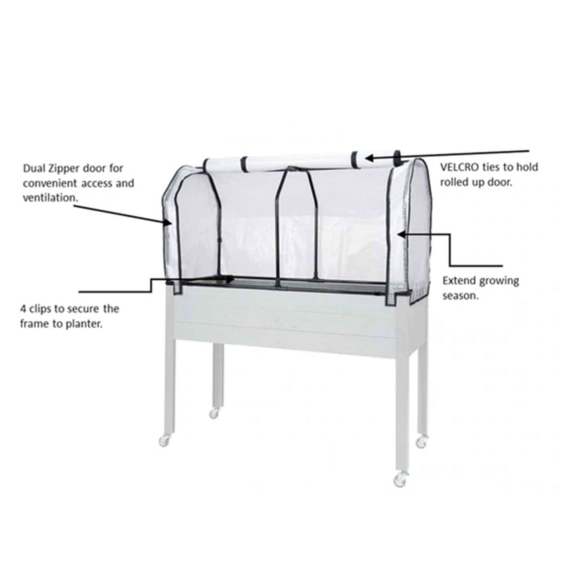 CedarCraft Elevated Spruce Planter with Greenhouse Cover, 21" x 47" x 30"