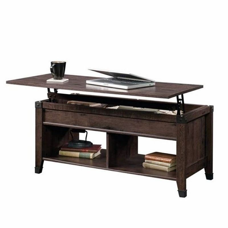 QuikFurn Dark Brown Lift-Top Multi Purpose Coffee Table