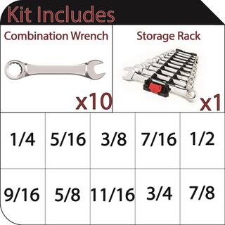 Husky SAE Combination Wrench Set (10-Piece) HCW10PCSAE-05