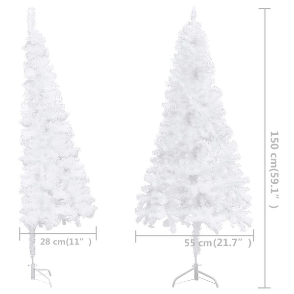 vidaXL Corner Artificial Christmas Tree White 5 ft PVC