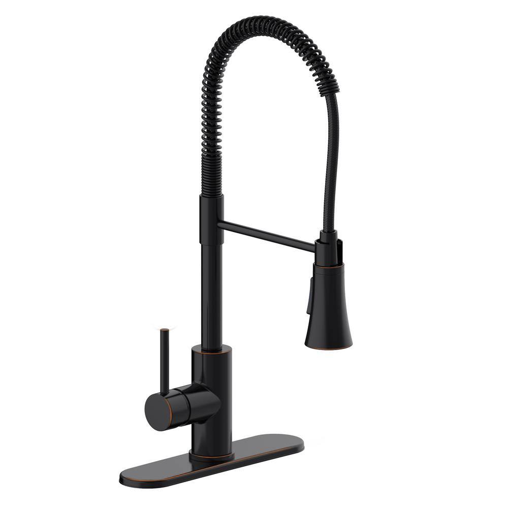 Design House Spencer Single Handle Pull Down Sprayer Kitchen Faucet in Oil Rubbed Bronze 593871