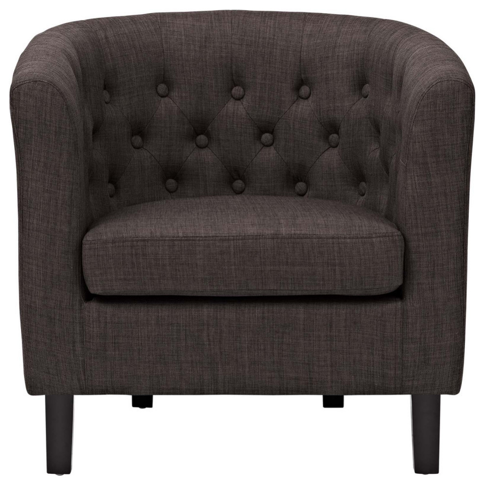 Zoey Brown Upholstered Fabric Armchair   Transitional   Armchairs And Accent Chairs   by Peachtree Fine Furniture  Houzz