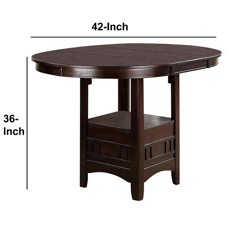 Wooden Counter Height Table， Brown