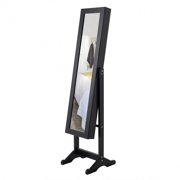 Mirrored Standing Jewelry Cabinet Storage Box - 13