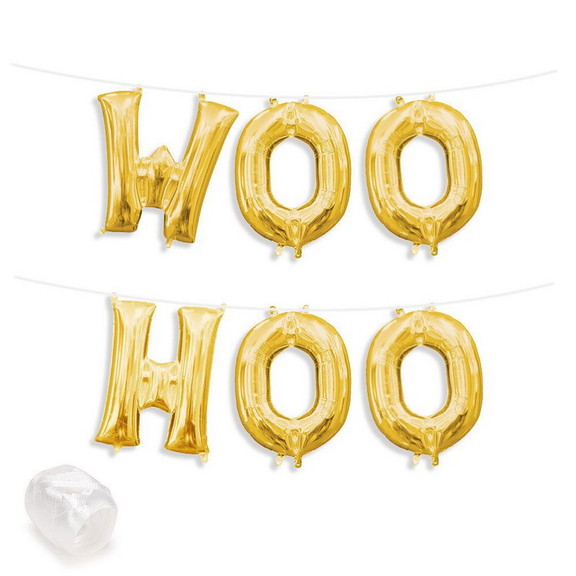 309131 Air Fillable 13 Gold Letter Balloon Kit W...