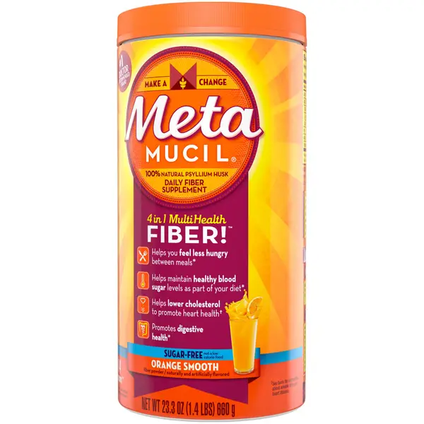 Metamucil 23.3 oz Orange Smooth Sugar Free 4 in 1 Multi-Health Fiber