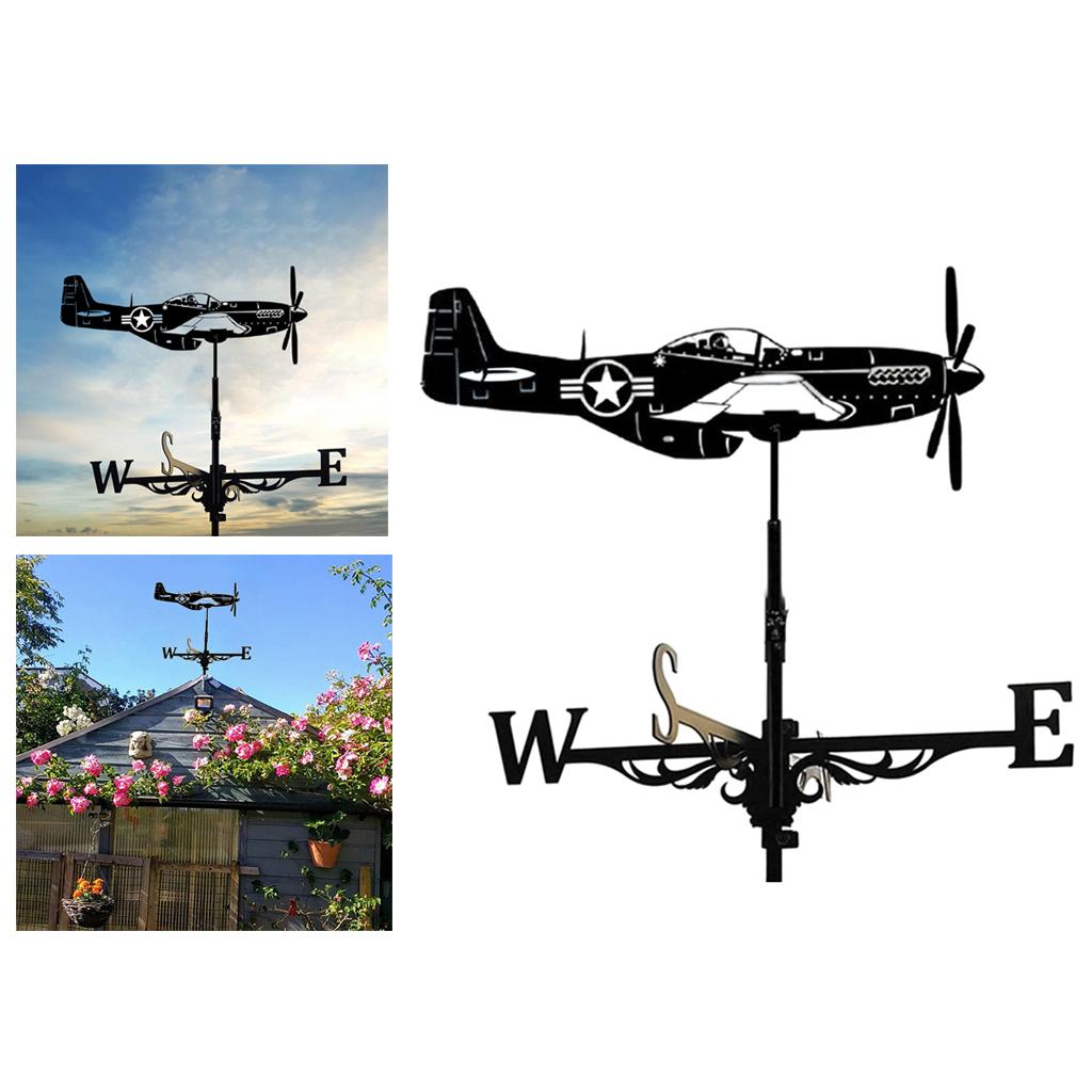 Farmhouse Weather Vane Roof Mount Wind Direction Indicator Outdoor Metal Bracket Weather Vane for Cupolas Garden Yard， Roof Decoration -