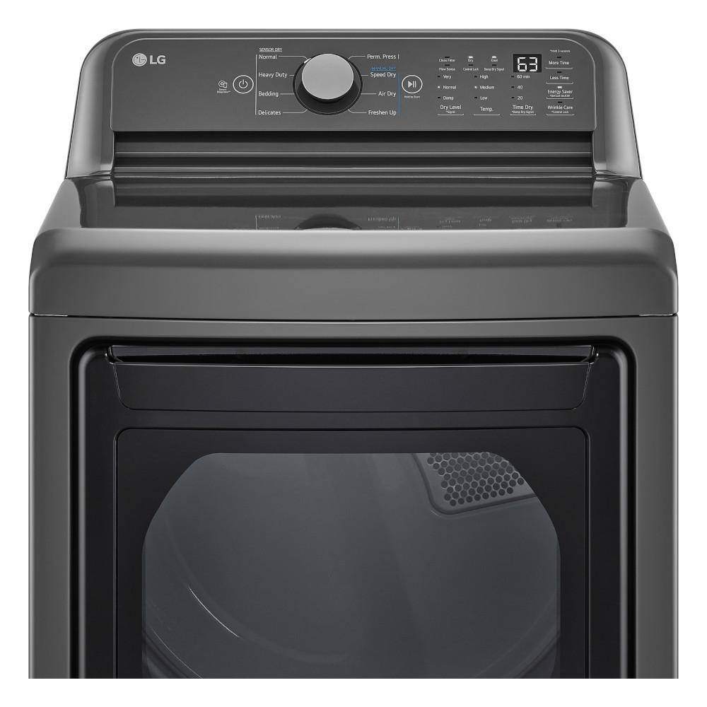 LG 7.3 cu. ft. Ultra Large High-Efficiency Vented Gas Dryer in Middle Black DLG7151M