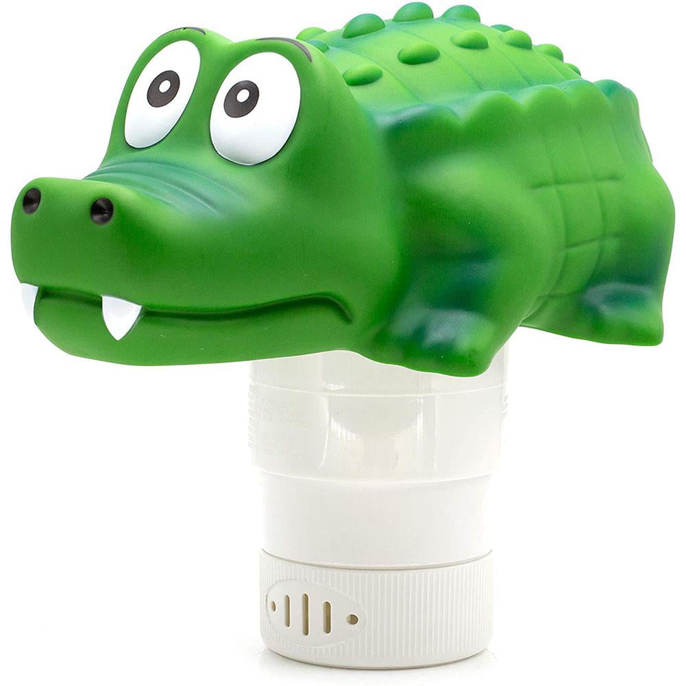 WWD POOL Floating Pool Chlorine Dispenser for 1-3" Chemical Tablets Bromine Holder Crocodile