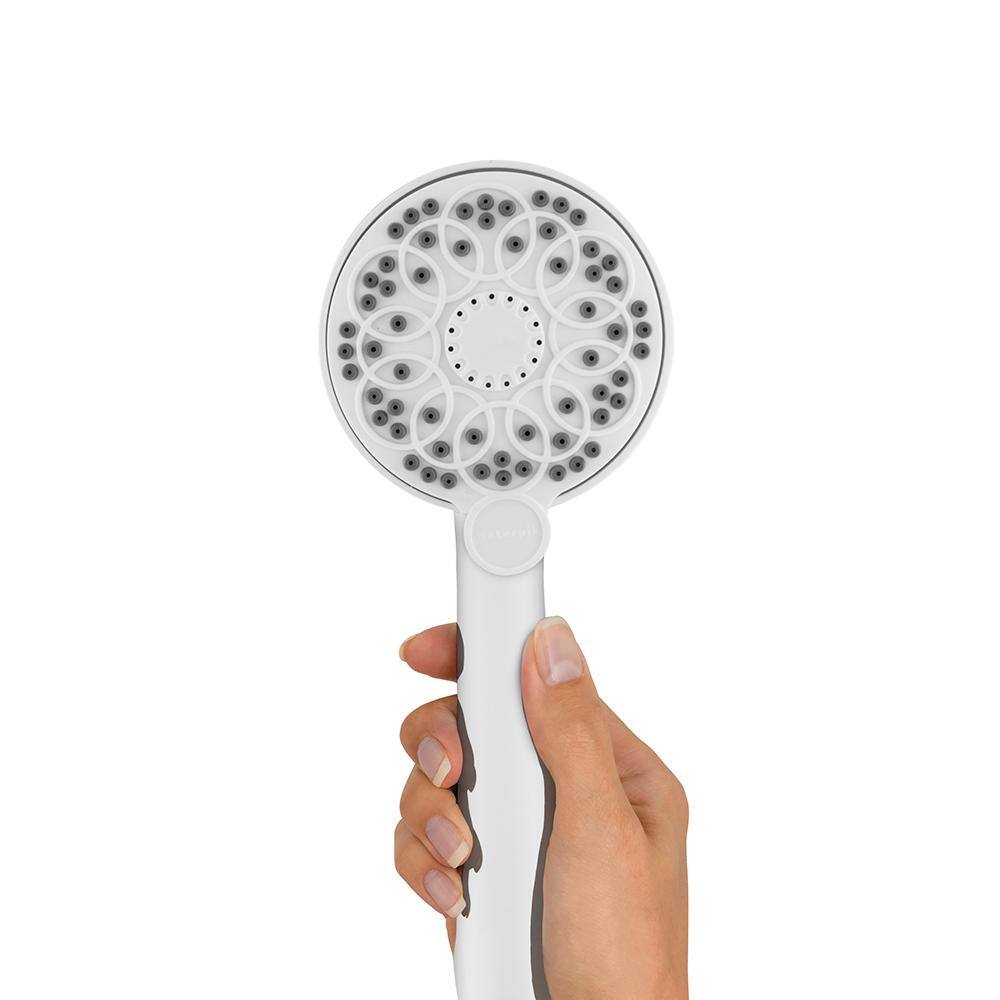 Waterpik 5-Spray 3.5 in. Single Wall Mount Handheld Shower Head in White FPC-551E