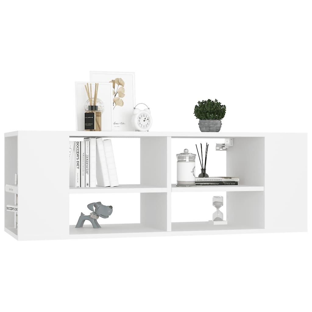 Wall-mounted Tv Cabinet White 102x35x35 Cm Engineered Wood