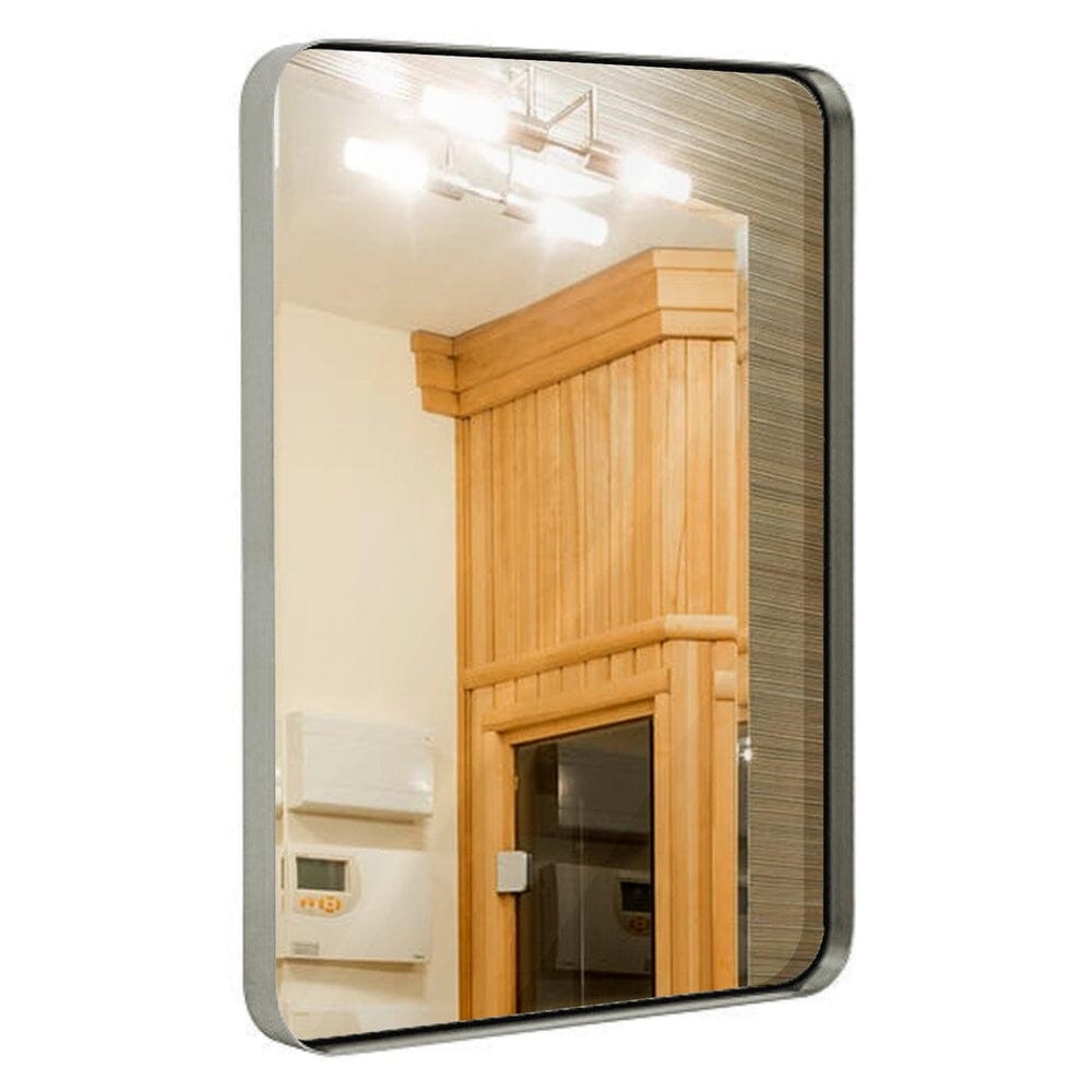 Contemporary Brushed Metal Wall Mirror