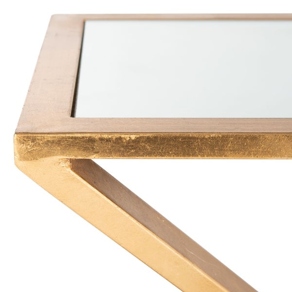 SAFAVIEH Treasures Andrea Gold/ Mirror Top Accent Table - 19.7