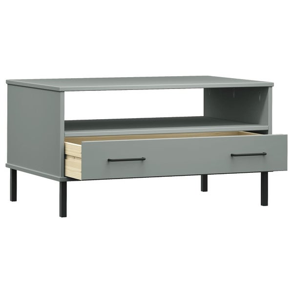 Coffee Table with Metal Legs Gray 33.5