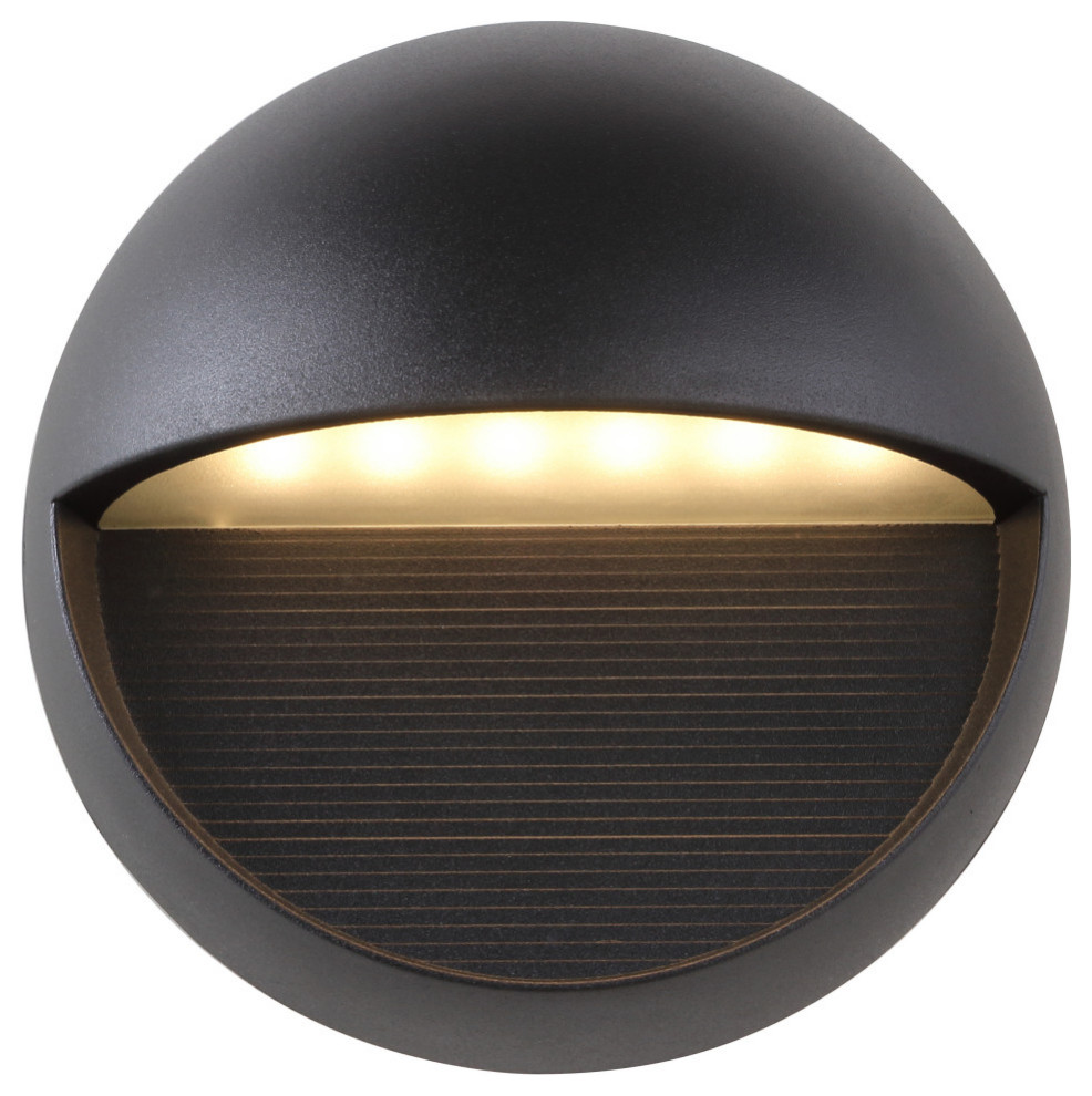 Orbe Outdoor Metal/Glass Integrated LED Wall Sconce   Contemporary   Outdoor Wall Lights And Sconces   by JONATHAN Y  Houzz