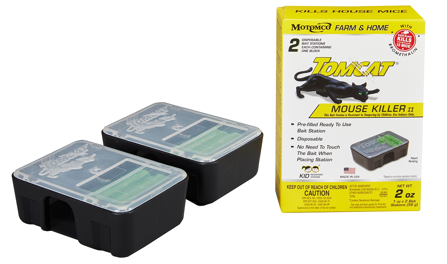 Tomcat 2 Pack Mouse Killer II Disposable Bait Stations 23620