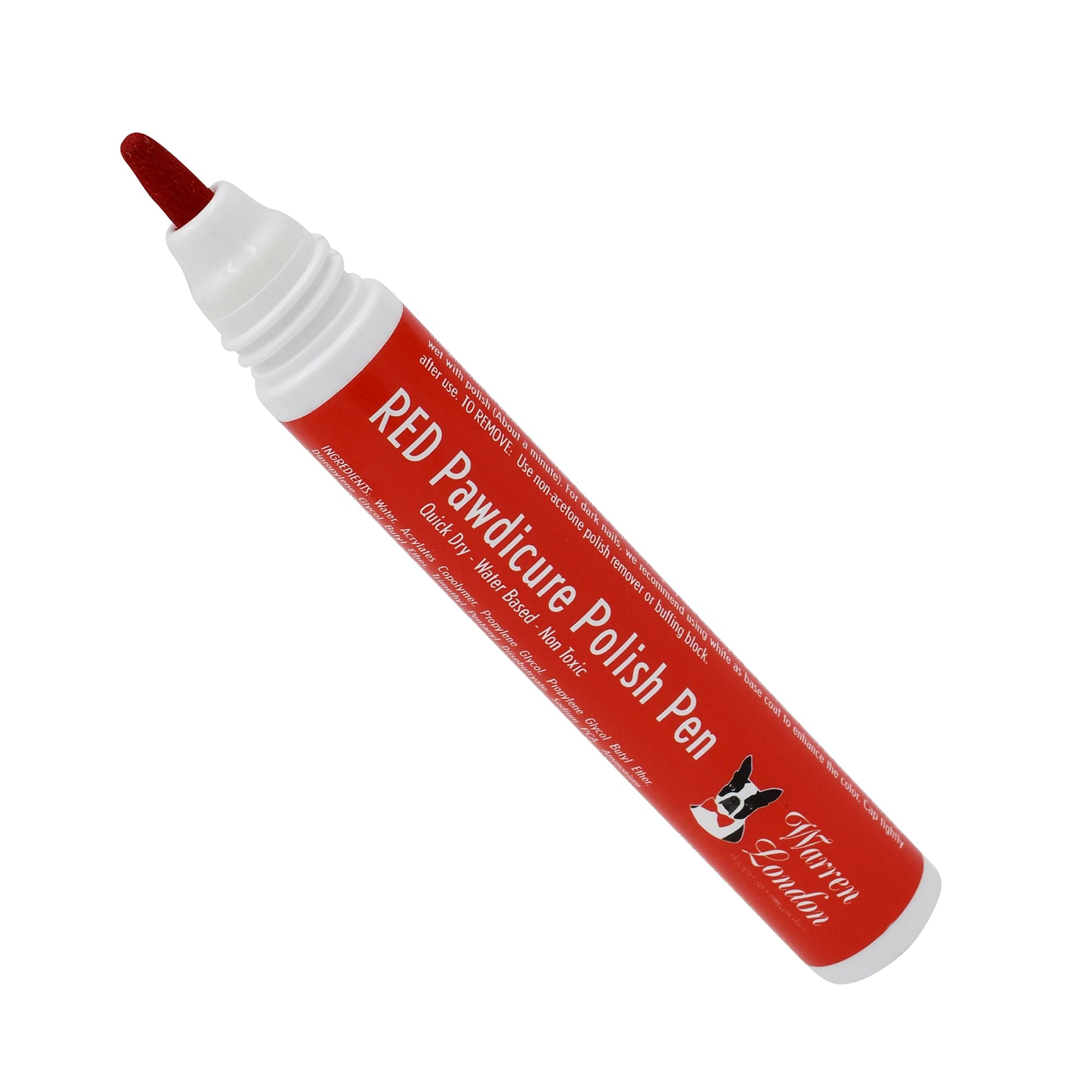 Warren London Pawdicure Red Nail Polish Pen for Dogs， .01 fl. oz.