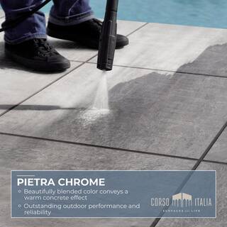 Corso Italia Pietra Chrome 24 in. x 24 in. x 0.75 in. Porcelain Paver 610010002220