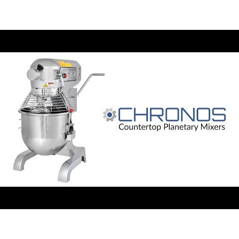 Chronos 30R-002 Commercial 20 Qt. Planetary Stand Mixer with Bowl， Guard， Accessories， and #12 Attachment Hub， 120V， 1-1/2 HP