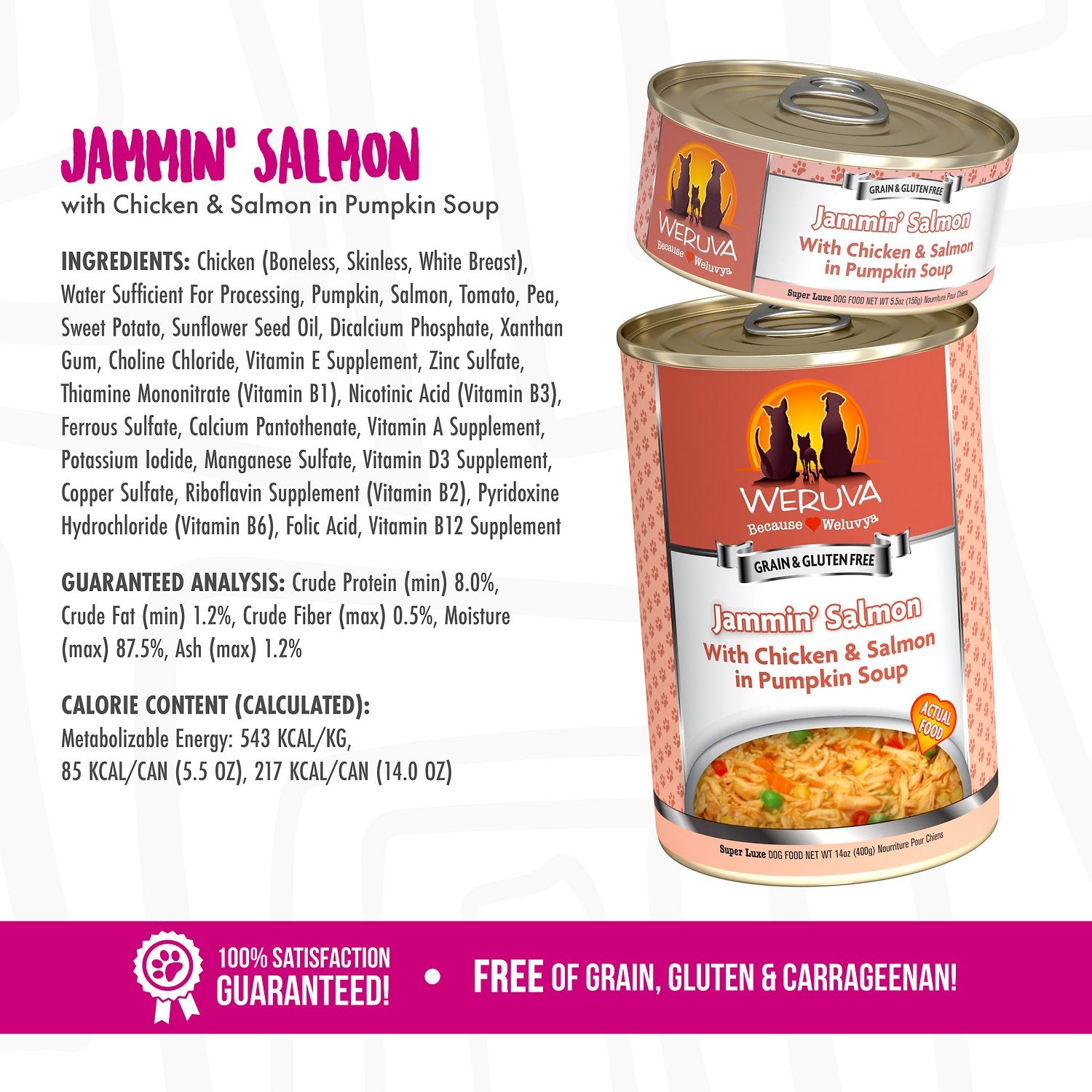 Weruva Jammin Salmon With Chicken and Salmon In Pumpkin Soup Grain Free