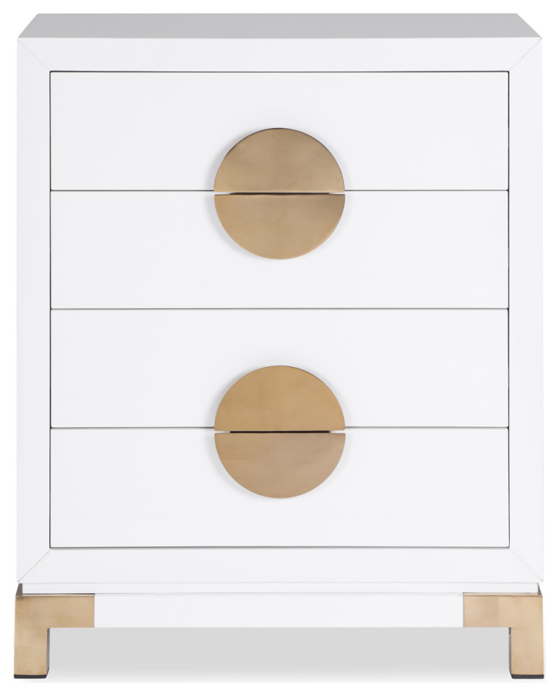 White Metal 4 Drawer Chest  Liang  ampEimil Otium   Contemporary   Accent Chests And Cabinets   by Oroa   Distinctive Furniture  Houzz