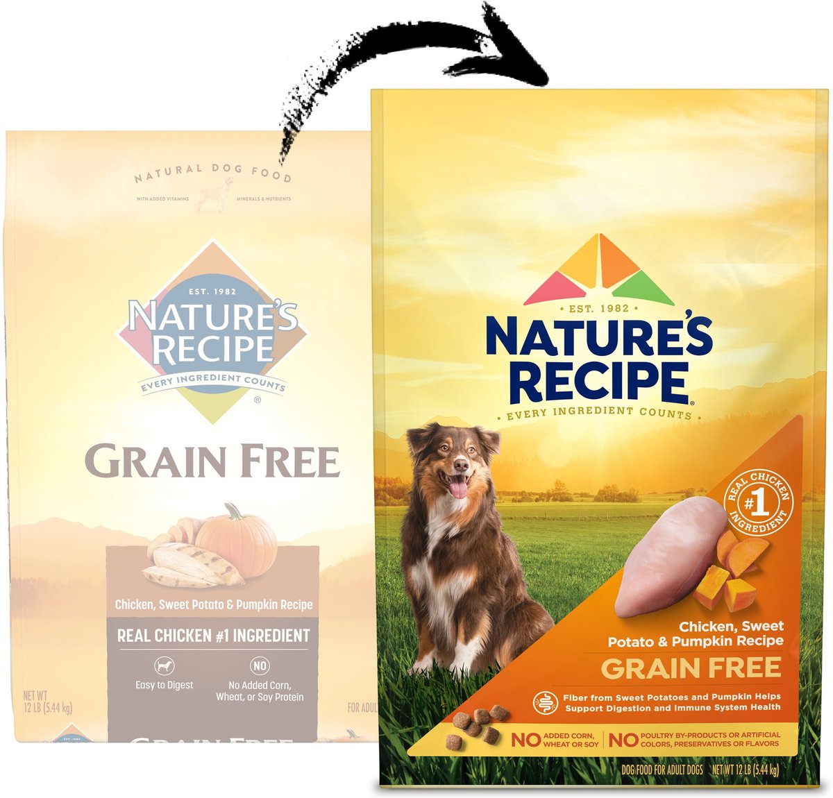 Nature's Recipe Grain-Free Chicken， Sweet Potato and Pumpkin Recipe Dry Dog Food