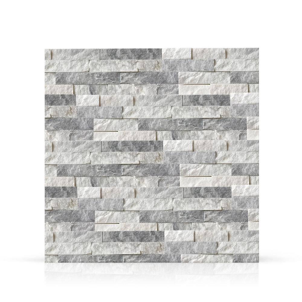 Prestige Stone  Granite Alaska White 6 x 24 in. Natural Stacked Stone Veneer Panel Siding ExteriorInterior Wall Tile (2-Boxes12.84 sq. ft.) TSAL-F-2