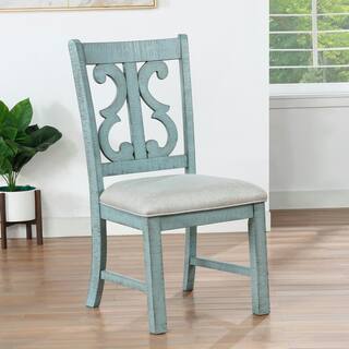 Furniture of America Wicks 5-Piece Antique Light Blue and Dark Oak Dining Set IDF-3417LB-RT-5PC